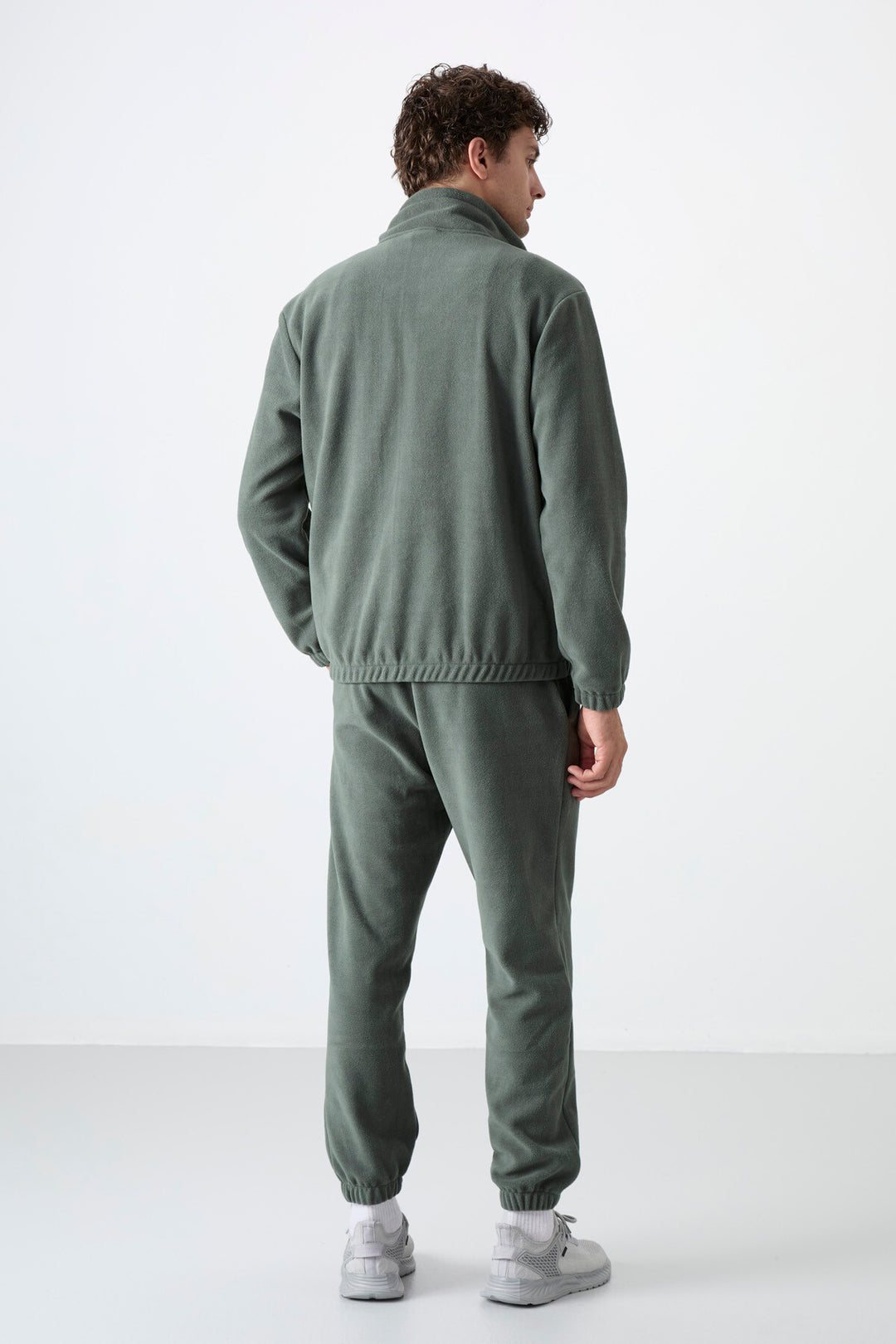 TMY Çağla Half Zip Stand Collar Elastic Cuff Polar Men's Tracksuit - 85159 - Oak Park