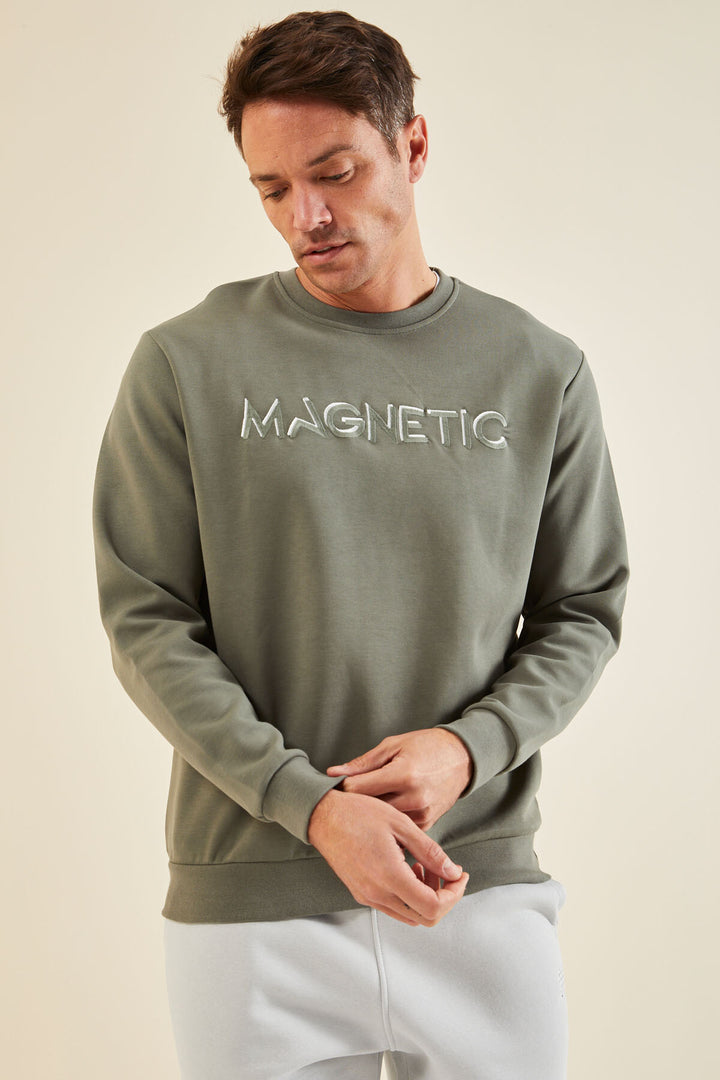 TMY Çağla Summer Embroidered O Neck Comfort Fit Men's Sweatshirt - 88020 - Piscataway
