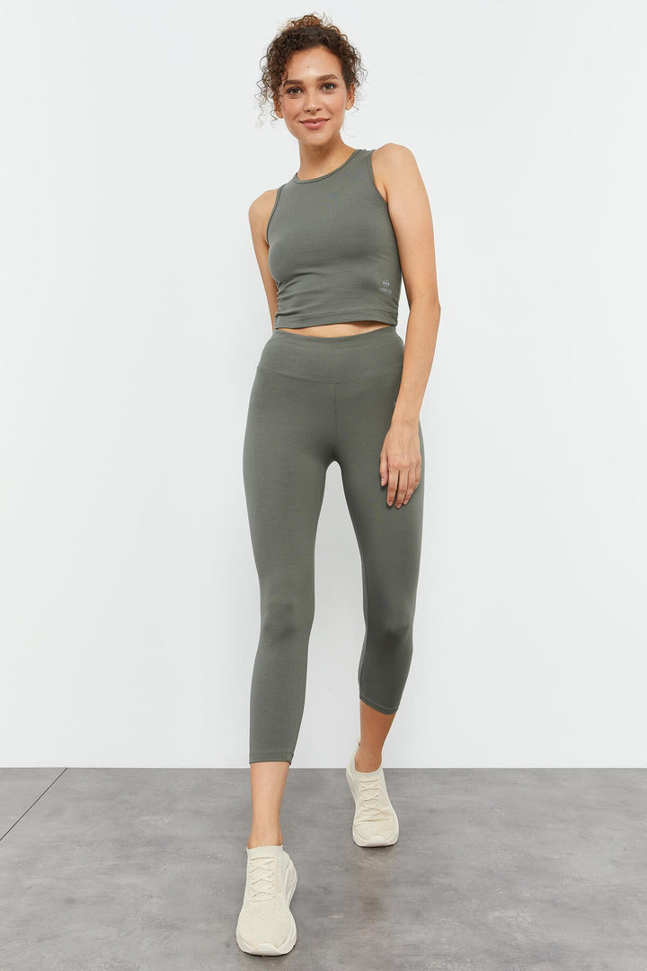 TMY Çağla High Waist Capri-Crop Tank Top Slim Fit Women's Leggings Set - 95284 - Kirkland