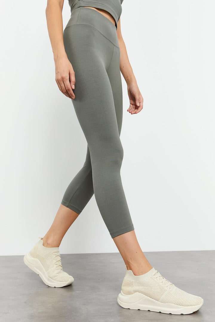 TMY Çağla High Waist Capri-Crop Tank Top Slim Fit Women's Leggings Set - 95284 - Kirkland