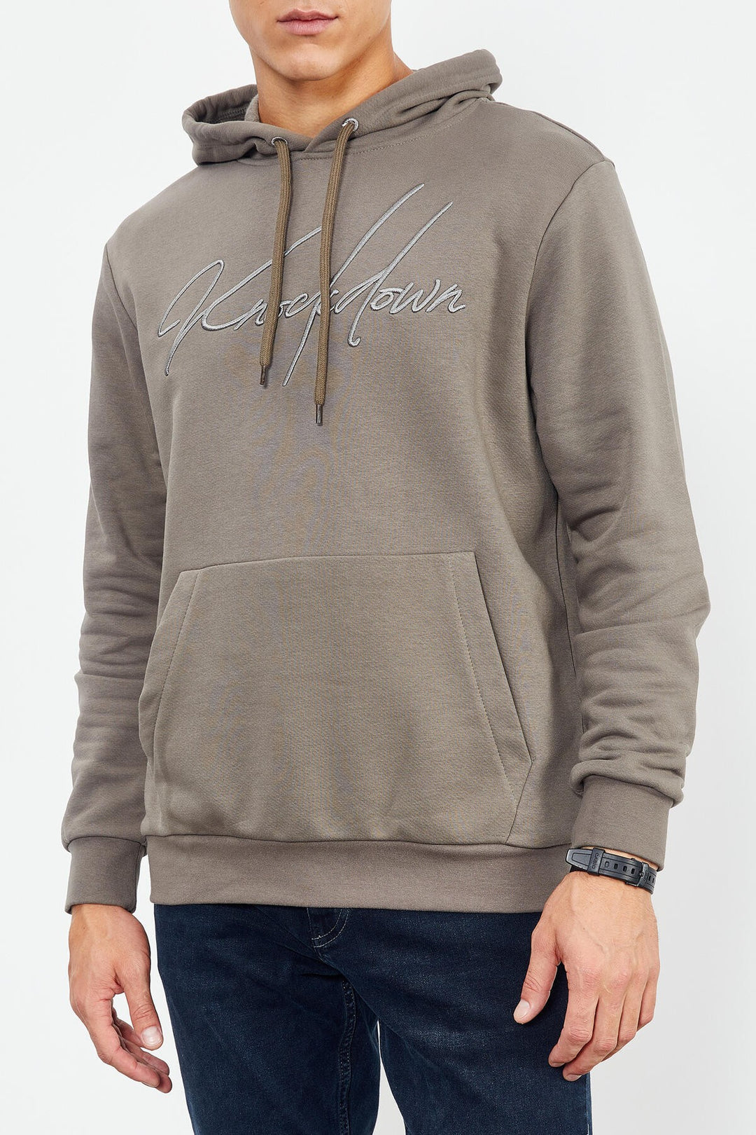 TMY Camel Hooded Comfort Fit Men's Sweatshirt with Handwriting Embroidery - 88007 - Casa Grande