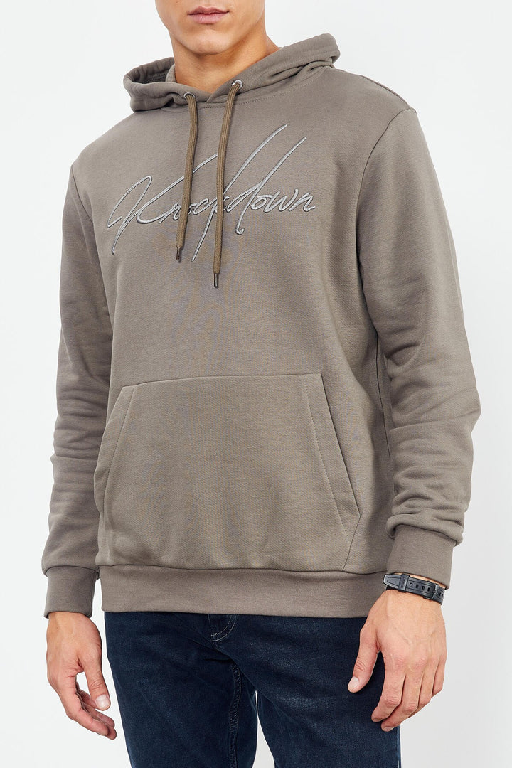 TMY Camel Hooded Comfort Fit Men's Sweatshirt with Handwriting Embroidery - 88007 - Casa Grande