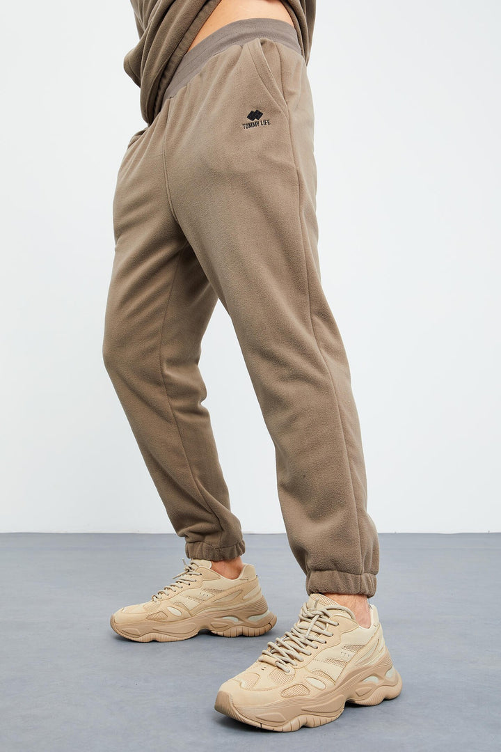 TMY Camel Half Zip Stand-up Collar Elastic Cuff Polar Men's Tracksuit - 85159 - Winterthur