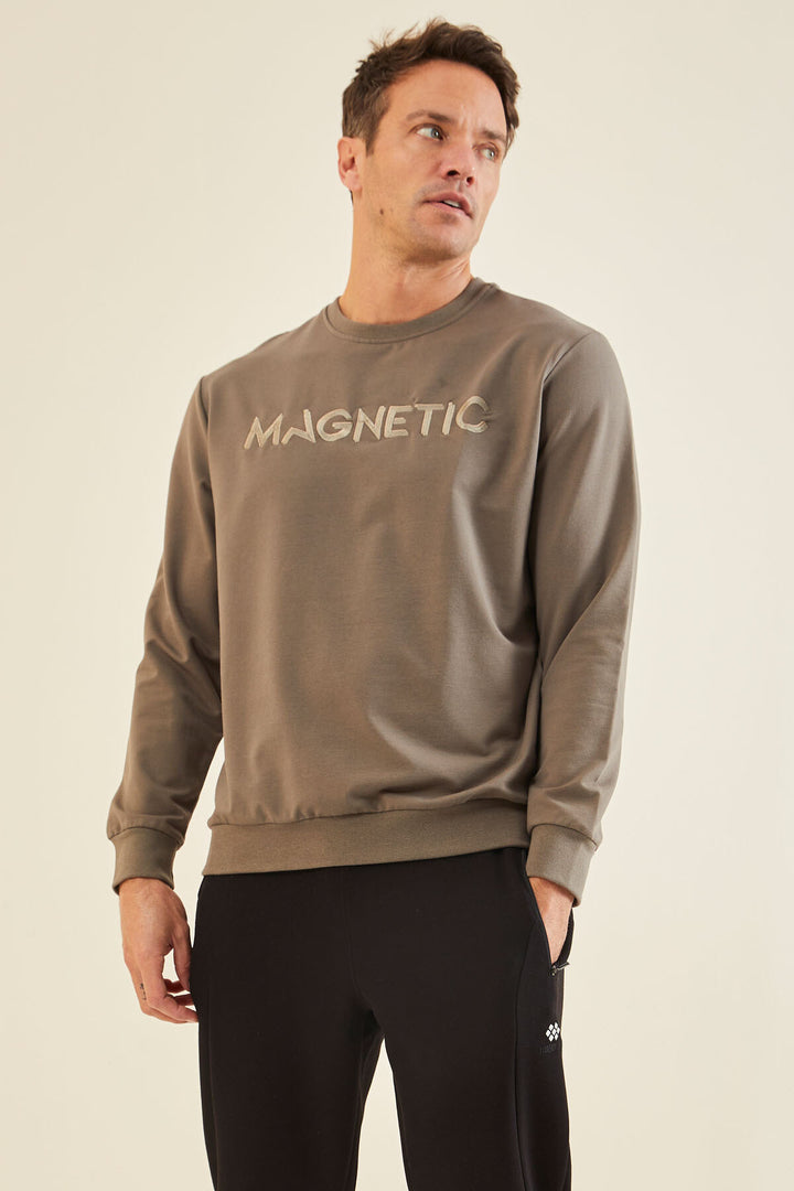 TMY Camel Embroidered O Neck Comfort Fit Men's Sweatshirt - 88020 - Upper Hutt