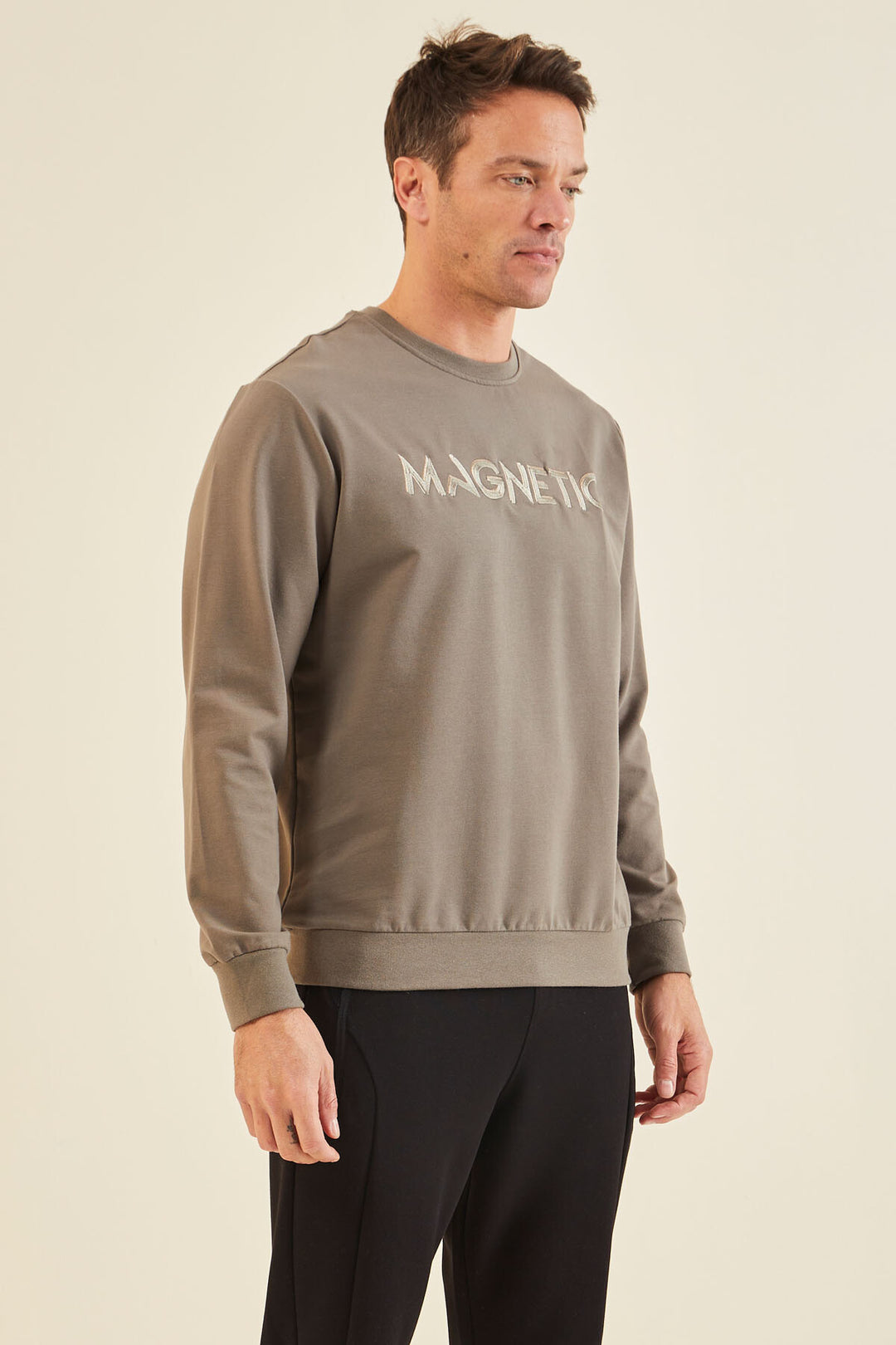 TMY Camel Embroidered O Neck Comfort Fit Men's Sweatshirt - 88020 - Upper Hutt