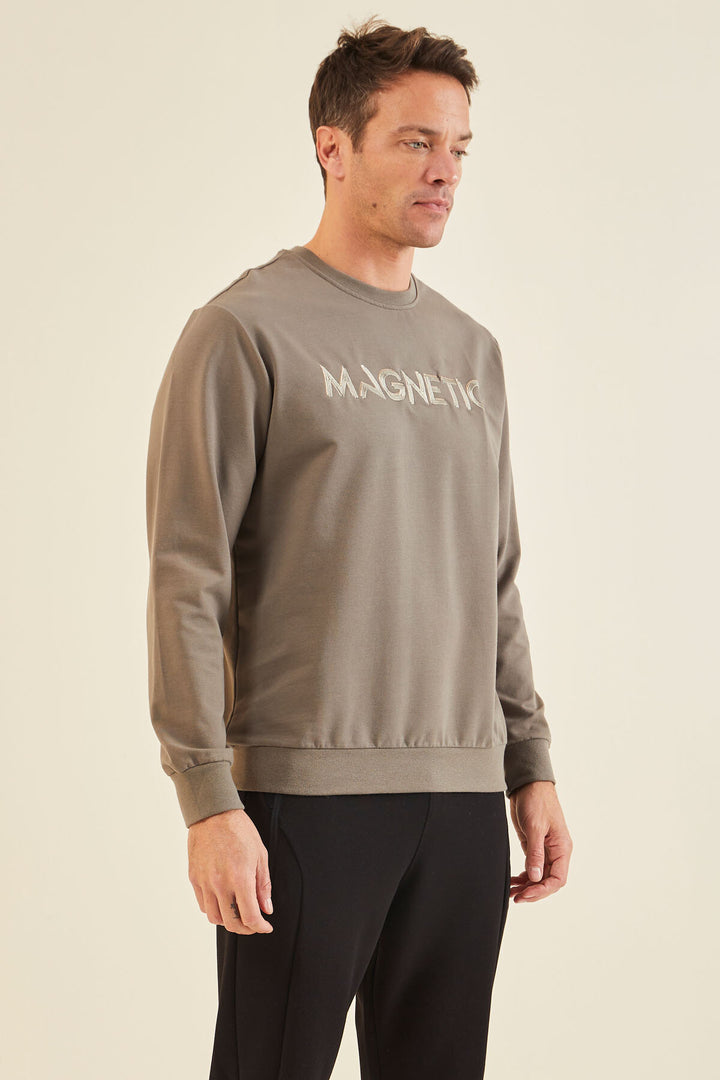 TMY Camel Embroidered O Neck Comfort Fit Men's Sweatshirt - 88020 - Upper Hutt