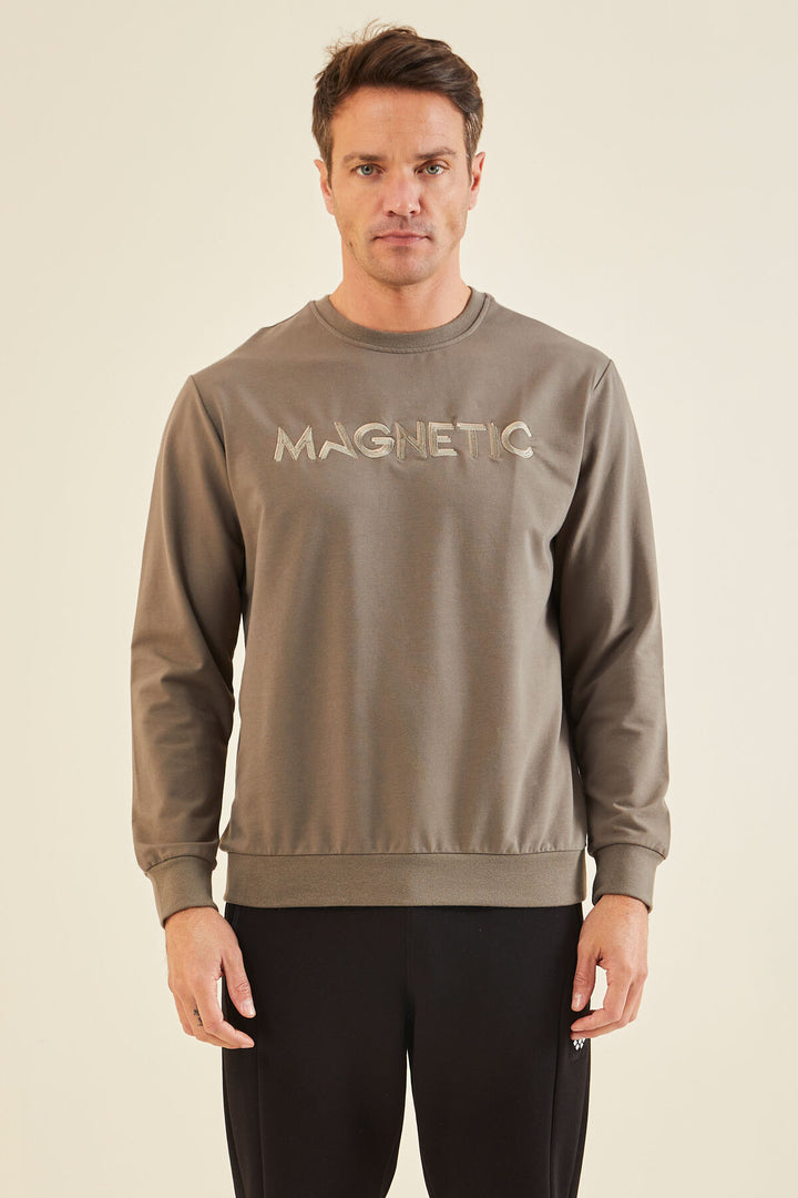 TMY Camel Embroidered O Neck Comfort Fit Men's Sweatshirt - 88020 - Upper Hutt