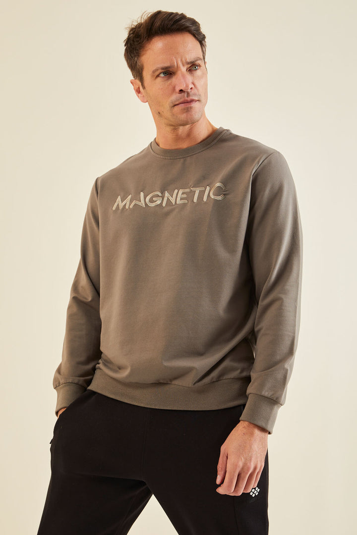 TMY Camel Embroidered O Neck Comfort Fit Men's Sweatshirt - 88020 - Upper Hutt