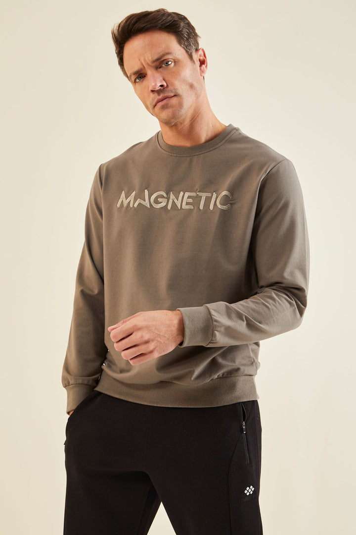 TMY Camel Embroidered O Neck Comfort Fit Men's Sweatshirt - 88020 - Upper Hutt