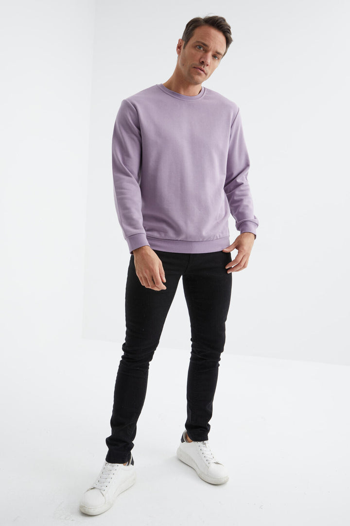 TMY Eflatun Basic Round Neck Comfortable Fit Men's Sweatshirt - 88053 - Jeffersonville