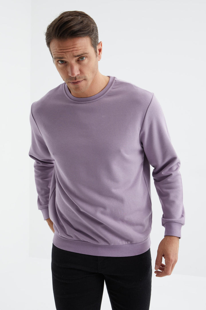 TMY Eflatun Basic Round Neck Comfortable Fit Men's Sweatshirt - 88053 - Jeffersonville