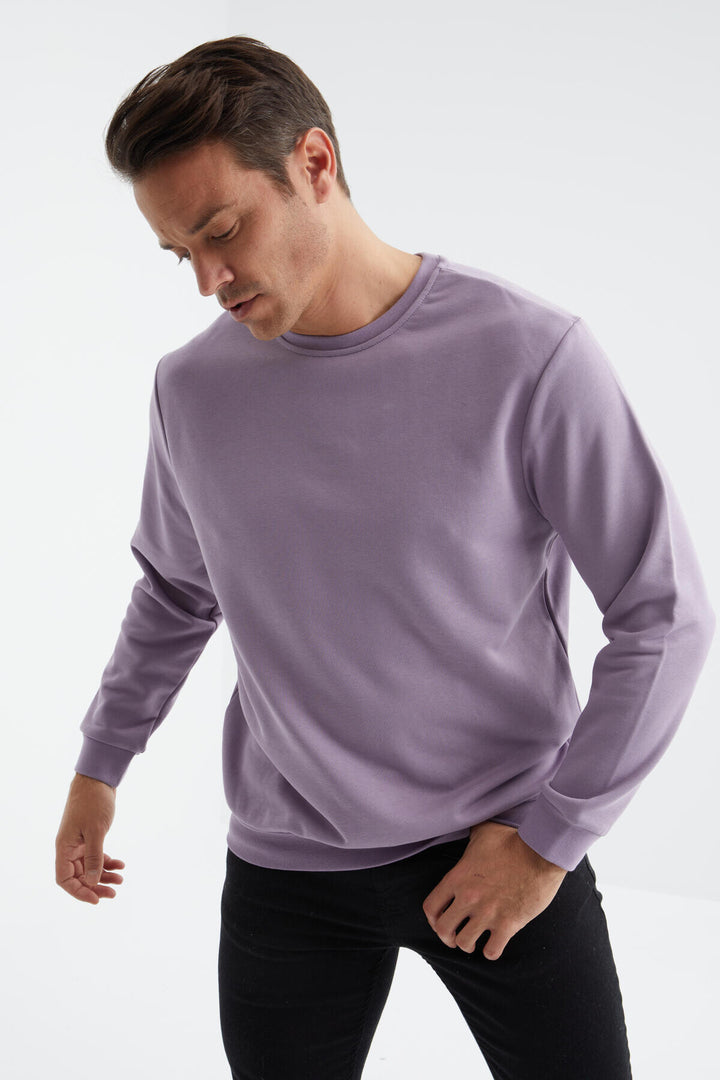 TMY Eflatun Basic Round Neck Comfortable Fit Men's Sweatshirt - 88053 - Jeffersonville