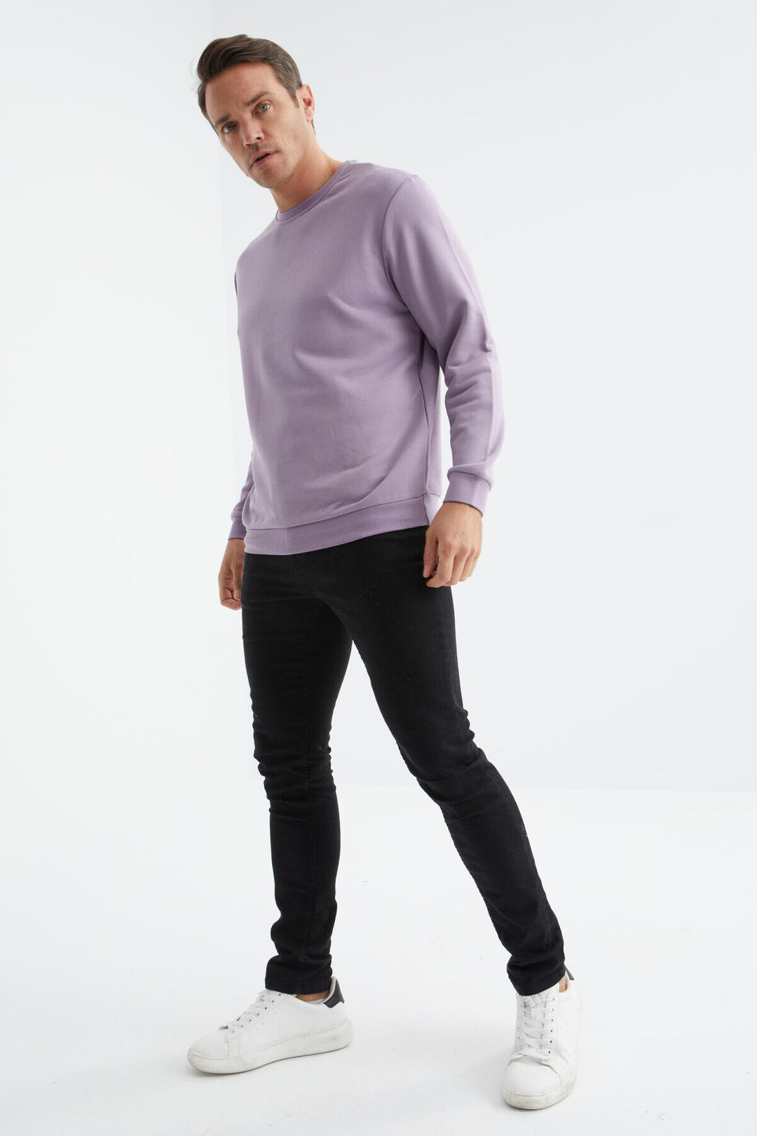 TMY Eflatun Basic Round Neck Comfortable Fit Men's Sweatshirt - 88053 - Jeffersonville