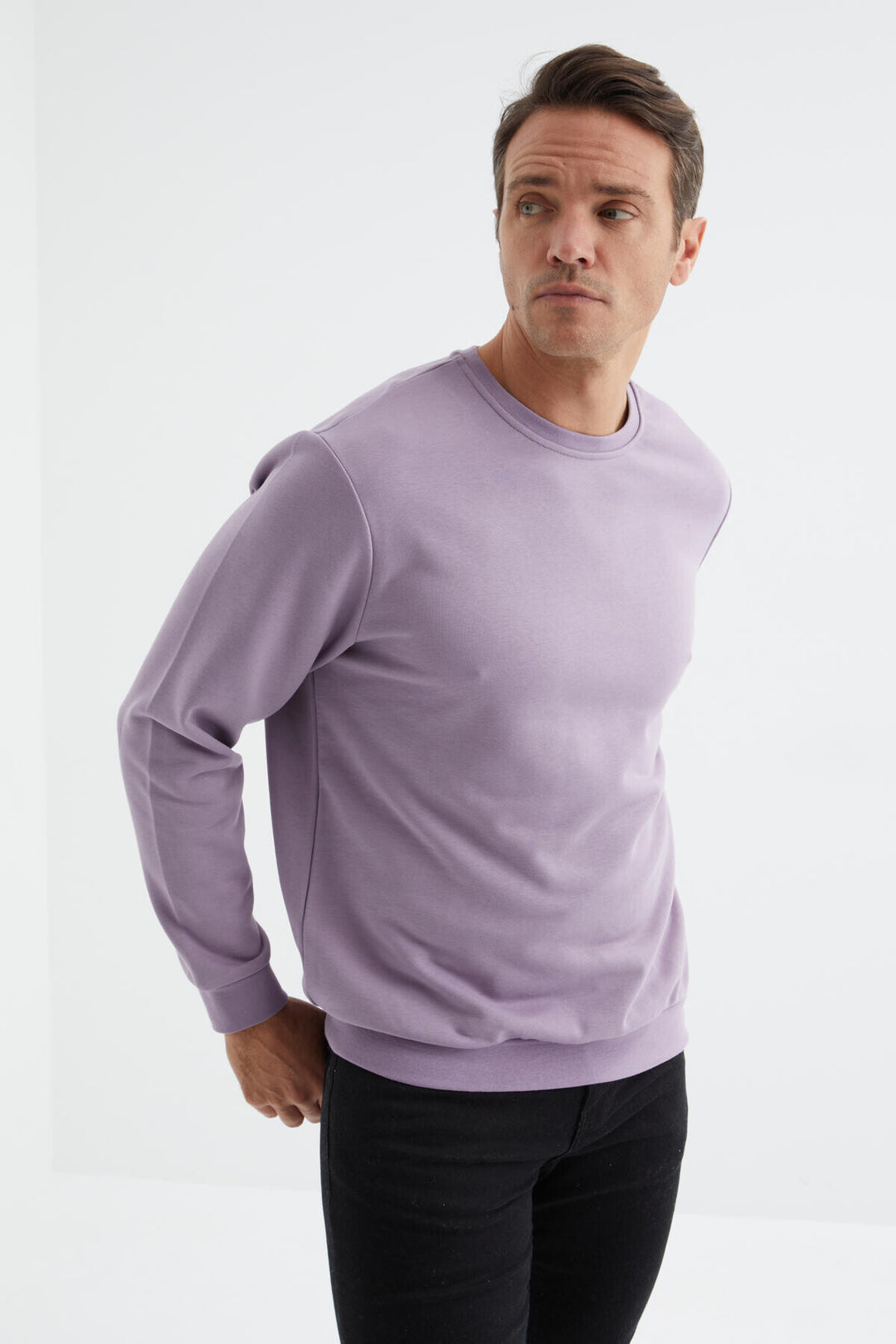 TMY Eflatun Basic Round Neck Comfortable Fit Men's Sweatshirt - 88053 - Jeffersonville