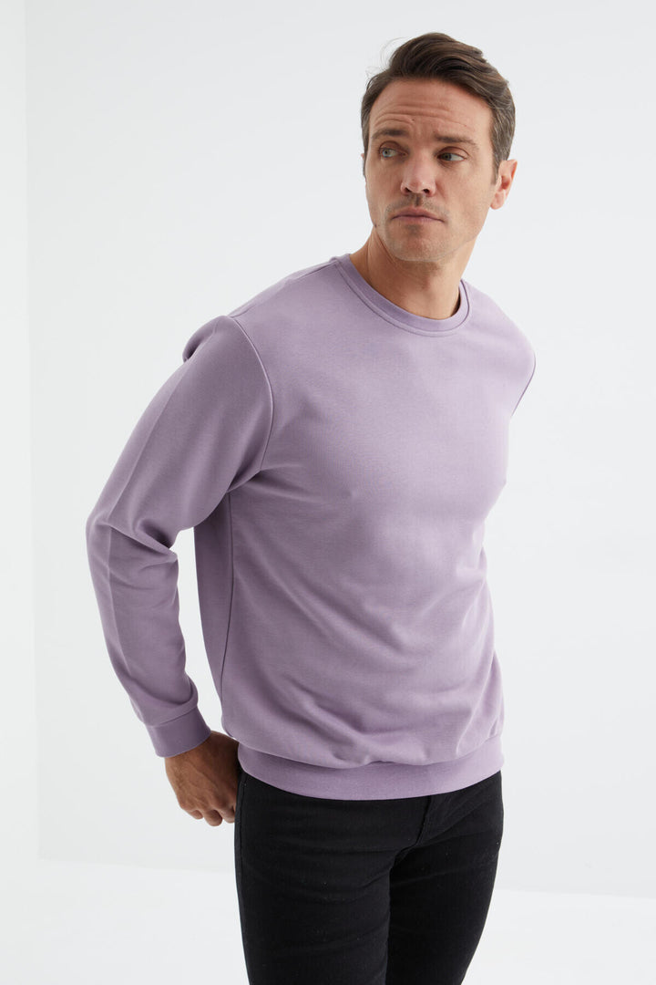 TMY Eflatun Basic Round Neck Comfortable Fit Men's Sweatshirt - 88053 - Jeffersonville