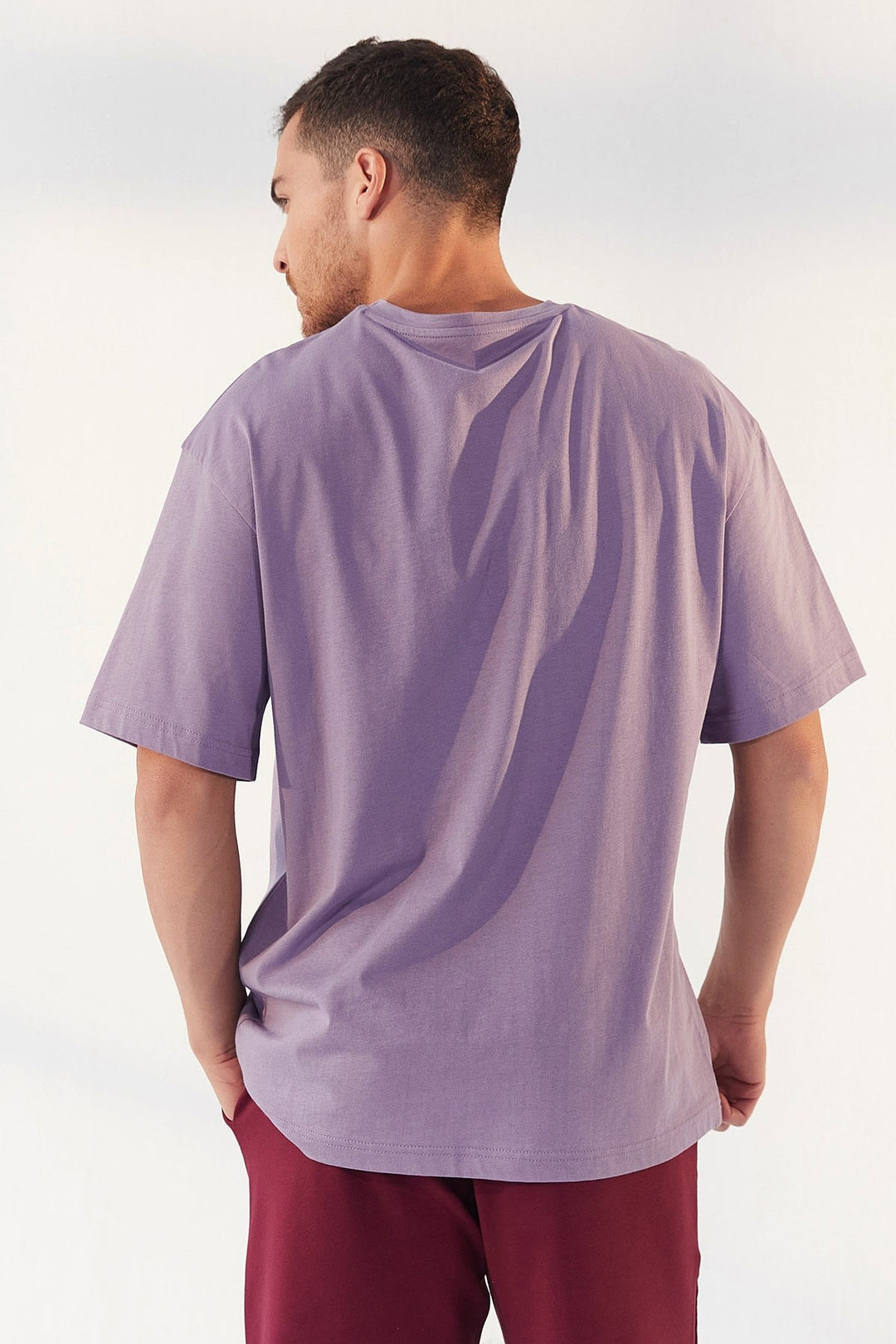 TMY Eflatun Small Printed Round Neck Men's Oversize T-Shirt - 87985 - Santa Cruz