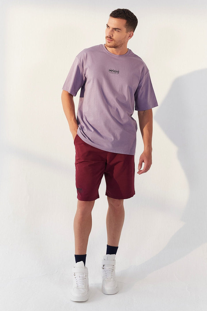 TMY Eflatun Small Printed Round Neck Men's Oversize T-Shirt - 87985 - Santa Cruz