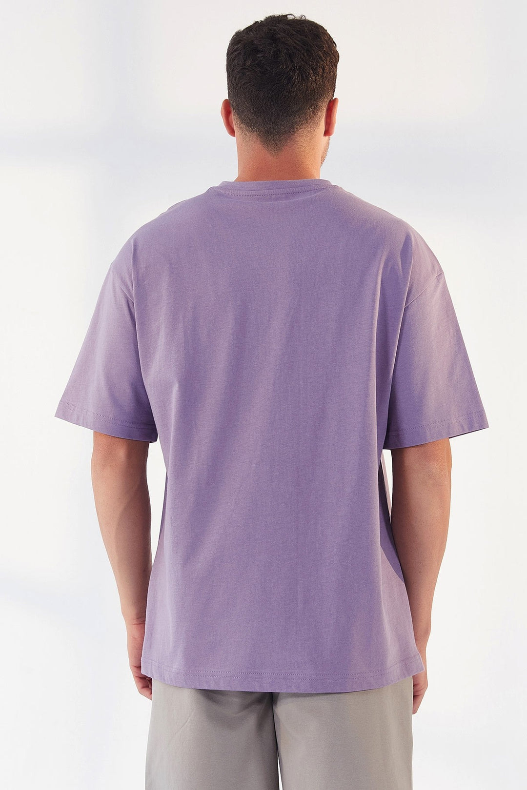 TMY Eflatun Printed Round Neck Men's Oversize T-Shirt - 87984 - Ciudad de Melilla