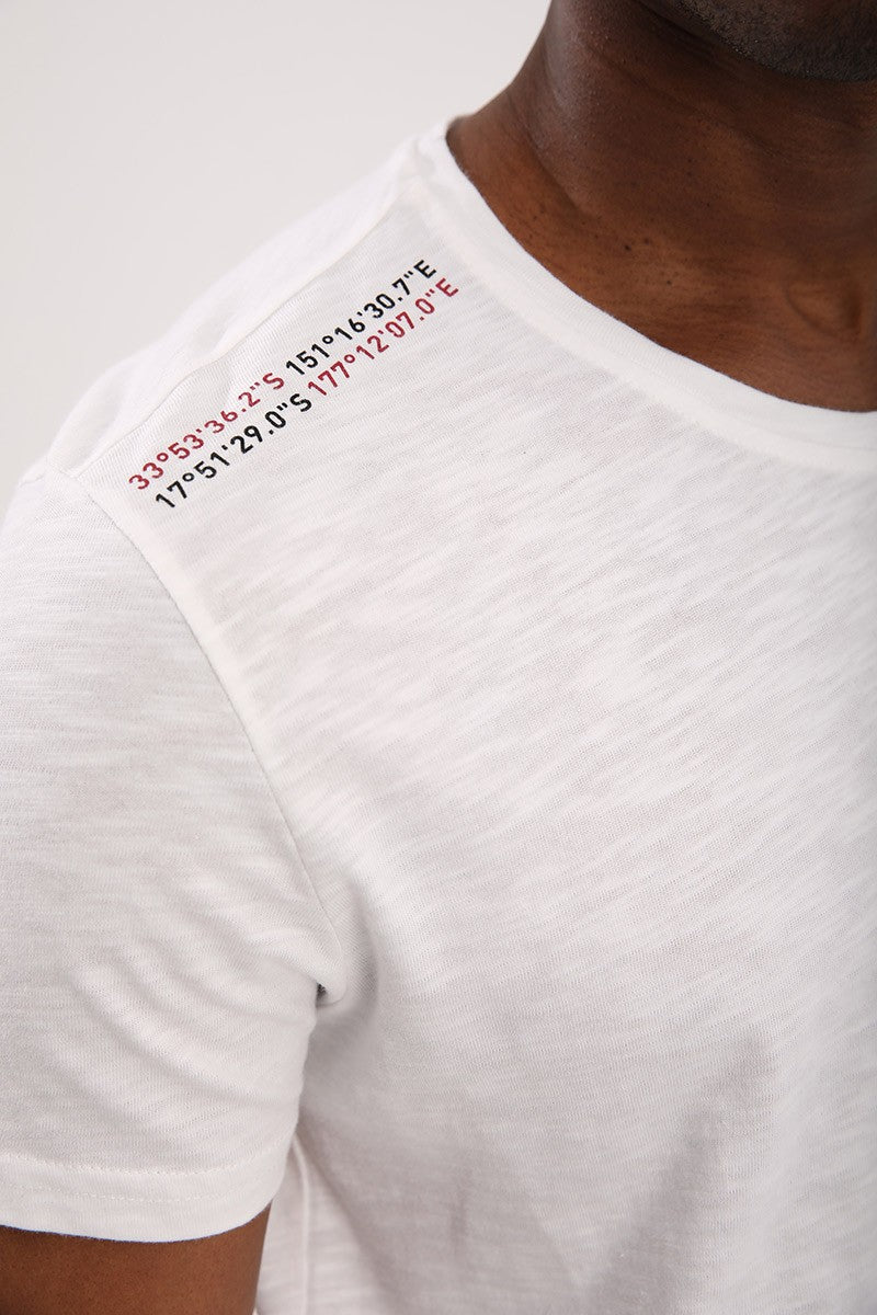 TMY Ecru Chest Printed Coordinate Detailed Standard Mold O Neck Men's T-Shirt - 87894 - Puertollano