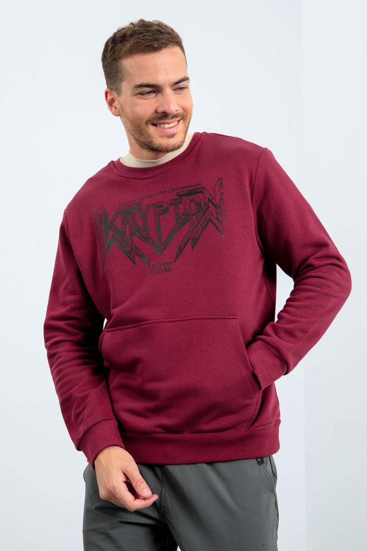 TMY Purple Male Printed O Neck Comfort Fit Sweatshirt - 88037 - Moline