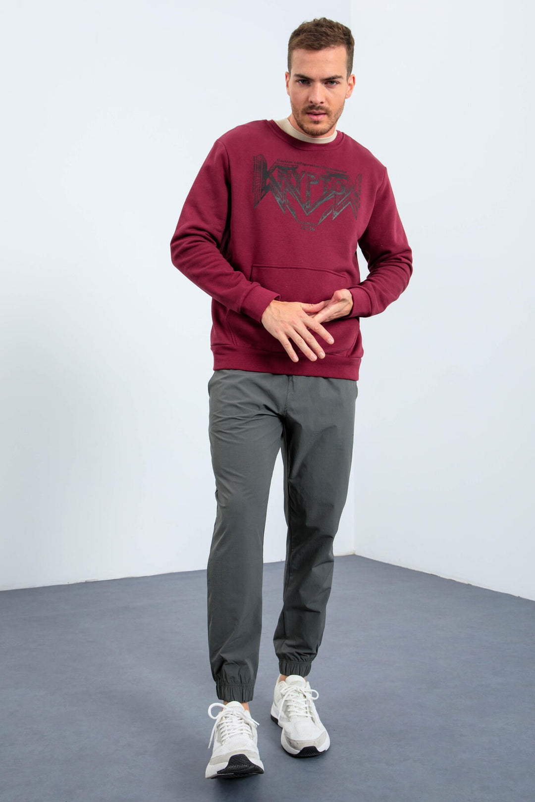 TMY Purple Male Printed O Neck Comfort Fit Sweatshirt - 88037 - Moline