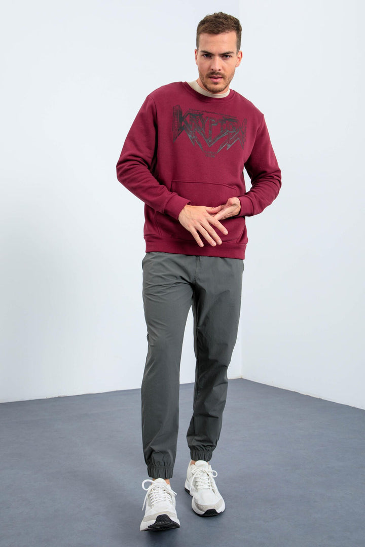 TMY Purple Male Printed O Neck Comfort Fit Sweatshirt - 88037 - Moline