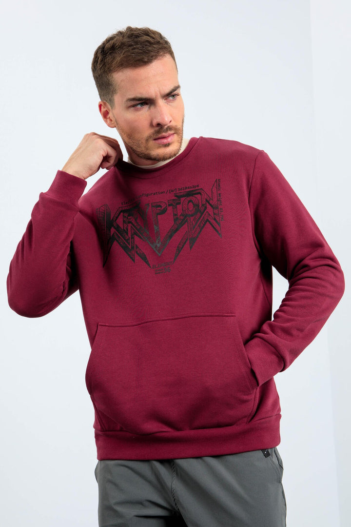 TMY Purple Male Printed O Neck Comfort Fit Sweatshirt - 88037 - Moline