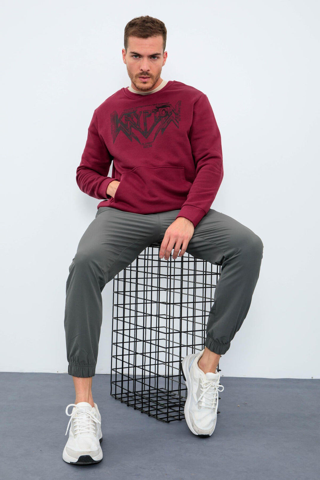 TMY Purple Male Printed O Neck Comfort Fit Sweatshirt - 88037 - Moline