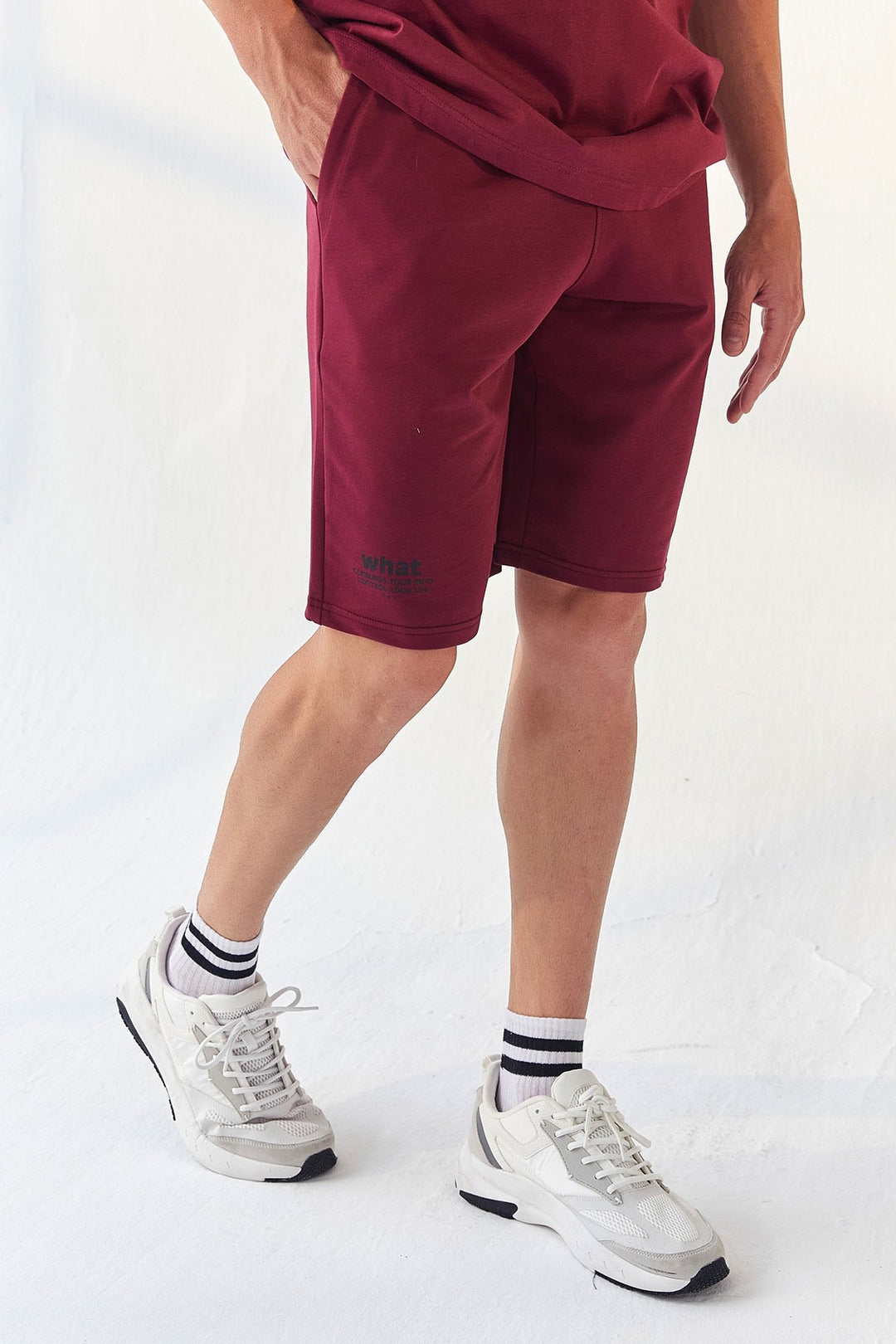 TMY Purple Small Printed O Neck Men's Oversized Bermuda Shorts Set - 85156 - Thornton