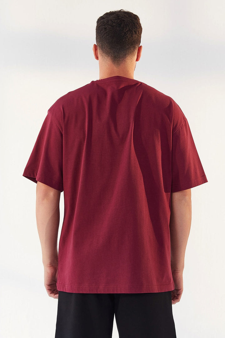 TMY Purple Small Printed O Neck Men's Oversize T-Shirt - 87985 - Decatur