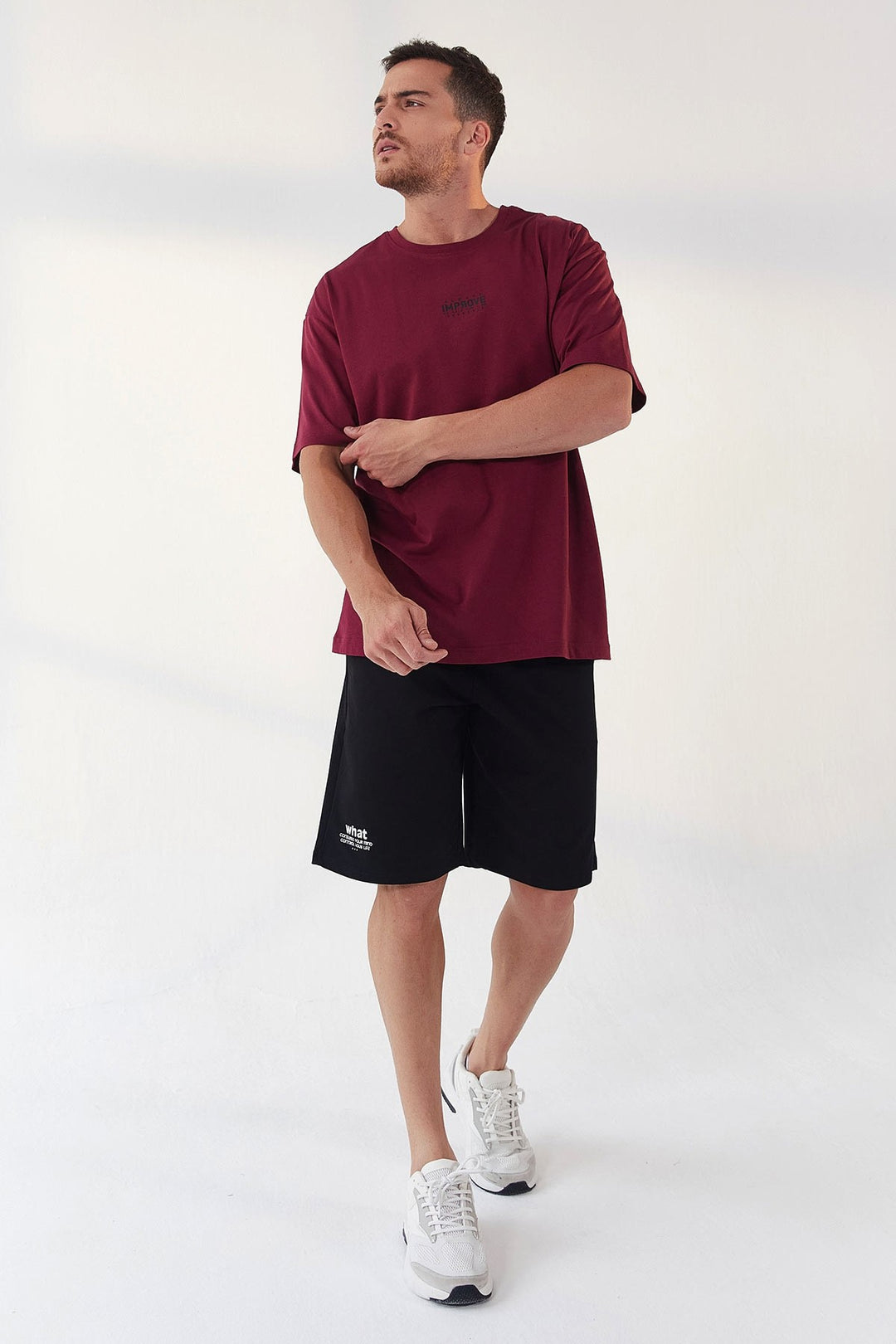 TMY Purple Small Printed O Neck Men's Oversize T-Shirt - 87985 - Decatur