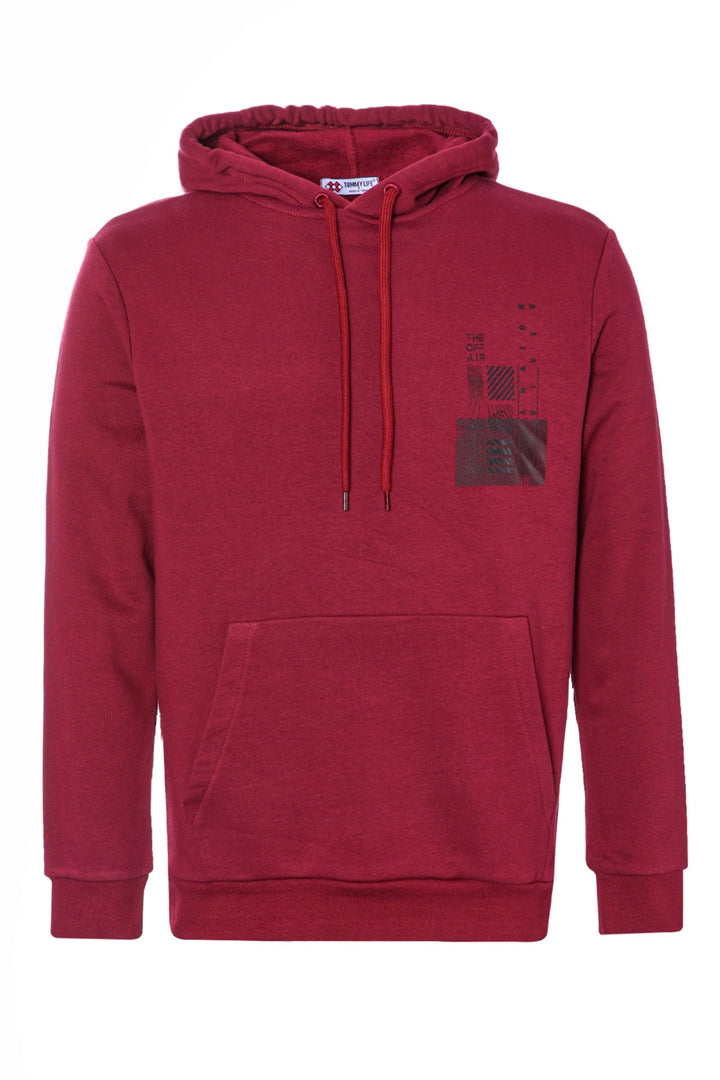 TMY Purple Front and Back Printed Hooded Comfort Fit Men's Sweatshirt - 88017 - Ajaccio