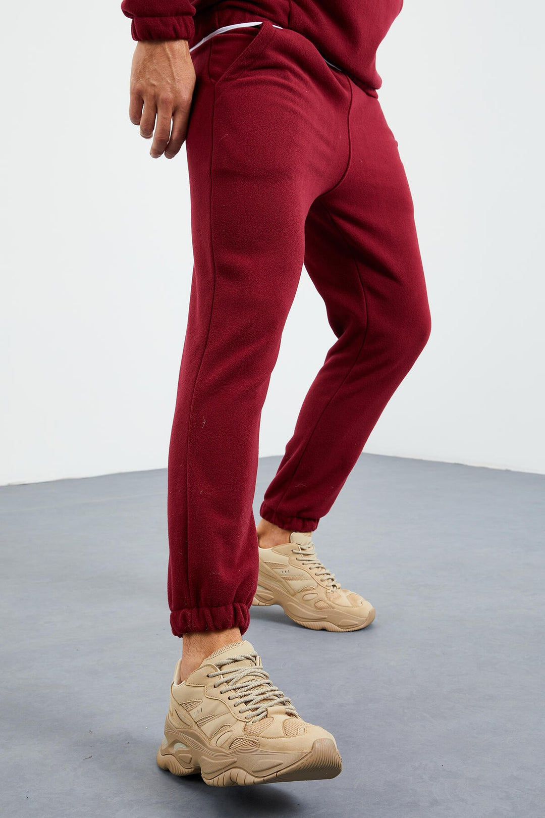 TMY Purple Half Zip Stand Collar Elastic Cuff Polar Men's Tracksuit - 85159 - Šiauliai