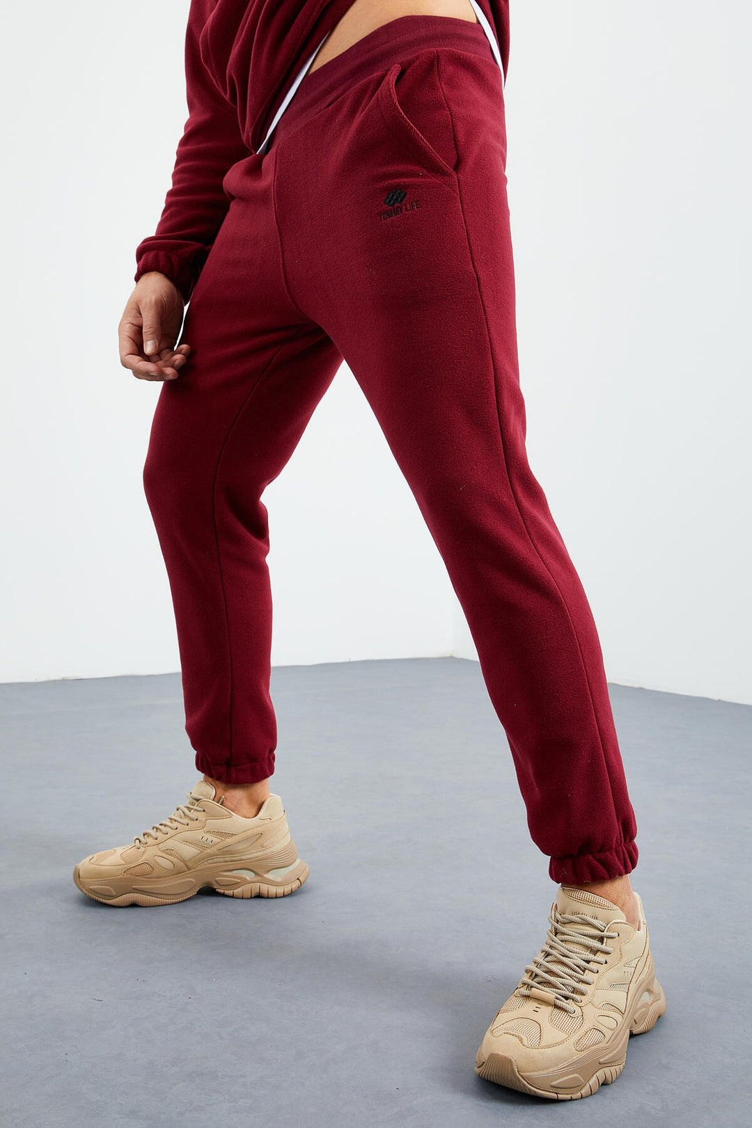 TMY Purple Half Zip Stand Collar Elastic Cuff Polar Men's Tracksuit - 85159 - Šiauliai