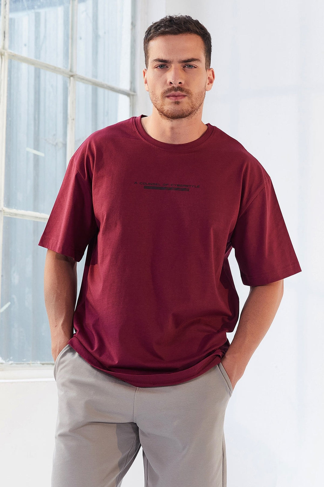 TMY Purple Printed O Neck Men's Oversized T-Shirt - 87984 - Sheboygan