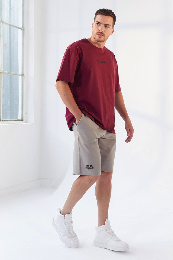 TMY Purple Printed O Neck Men's Oversized T-Shirt - 87984 - Sheboygan
