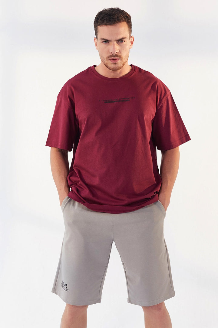 TMY Purple Printed O Neck Men's Oversized T-Shirt - 87984 - Sheboygan