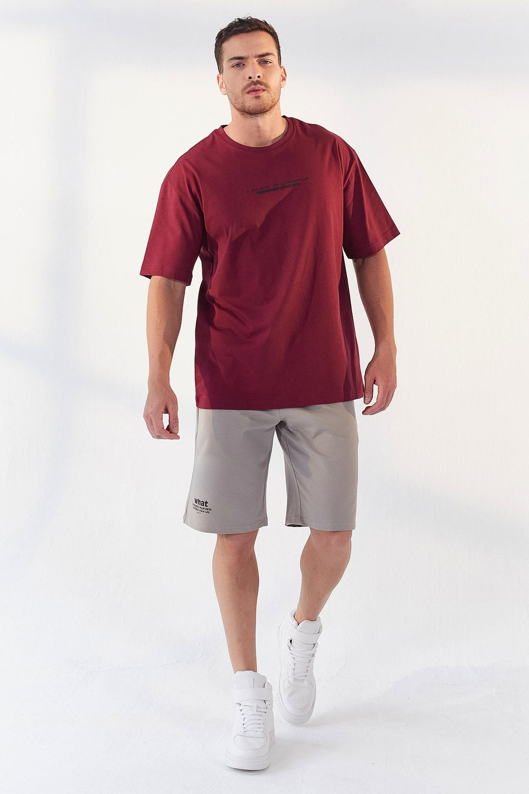 TMY Purple Printed O Neck Men's Oversized T-Shirt - 87984 - Sheboygan