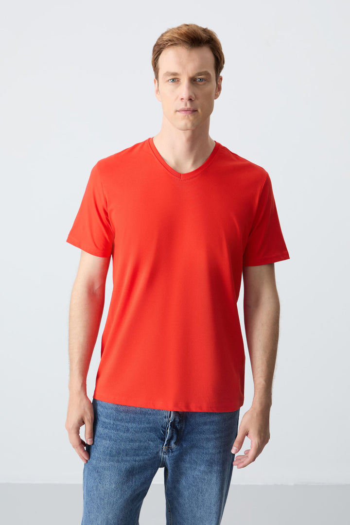 TMY Fiesta Basic Short Sleeve Standard Fit V-Neck Men's T-Shirt - 87912 - Augsburg