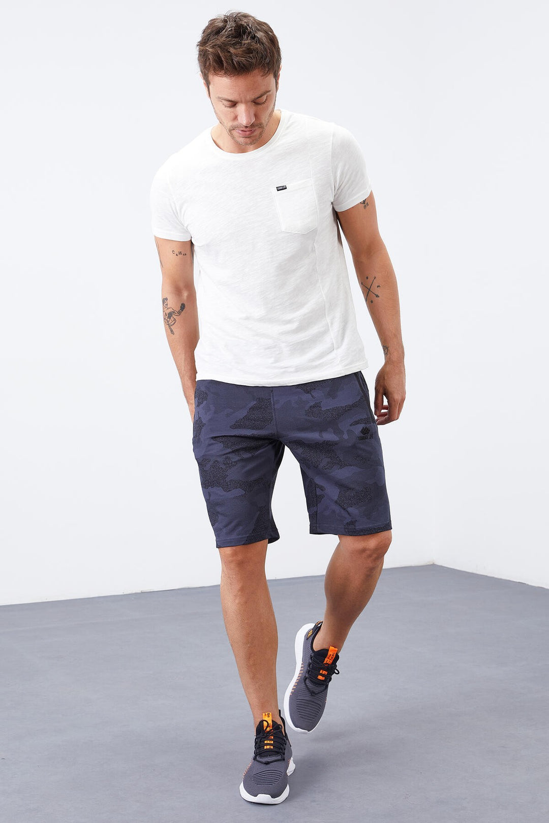 TMY Smoke Camouflage Pattern Standard Fit Men's Shorts - 81157 - Dover