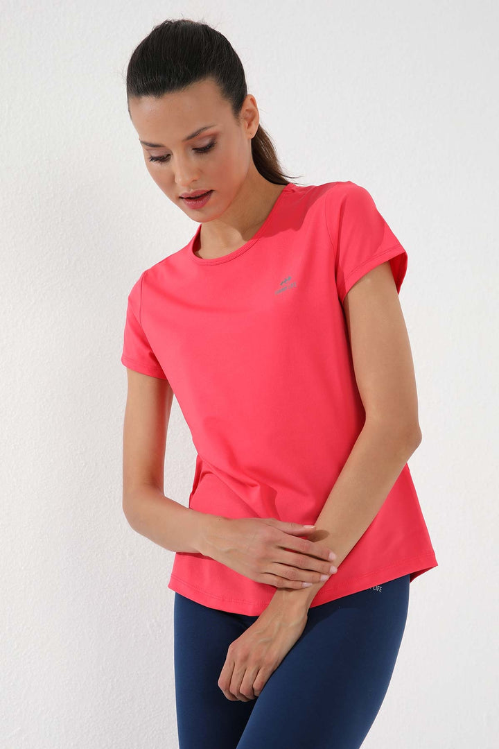 TMY Fuchsia Basic Short Sleeve Standard Fit O Neck Women's T-Shirt - 97144 - Lewiston