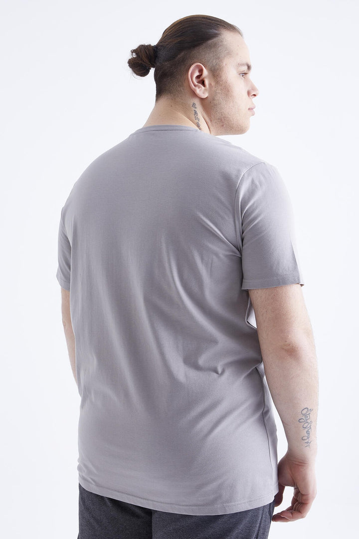 TMY Gray Basic Short Sleeve Round Neck Plus Size Men's T-Shirt - 88072 - Guaynabo