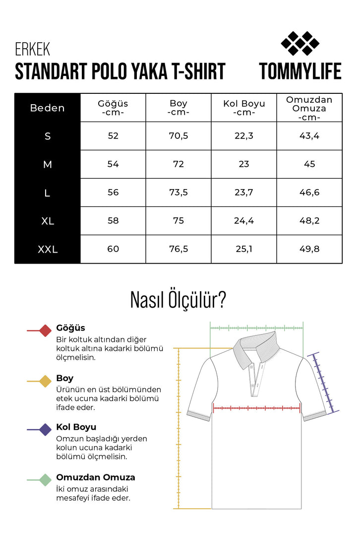 TMY Gray Melange Basic Logo Standard Fit Knit Polo Neck Men's T-Shirt - 87748 - Worcester