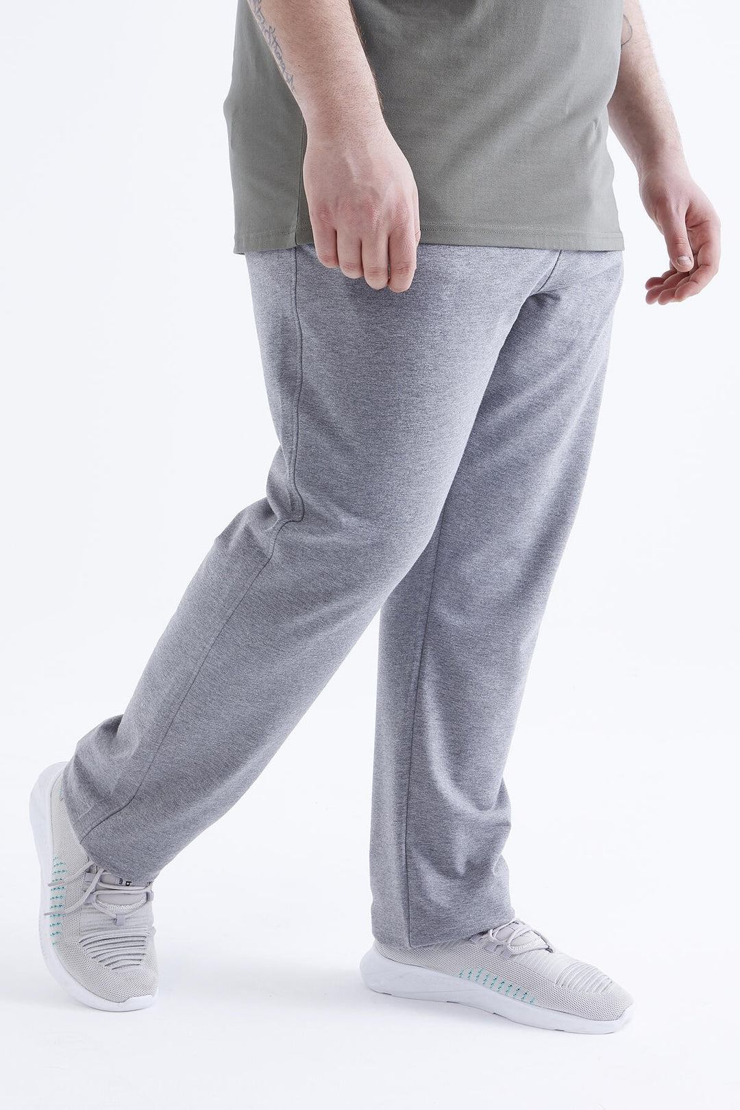 TMY Gray Melange Zippered Pocket Classic Fit Plus Size Men's Sweatpants - 84634 - Vila Nova de Gaia
