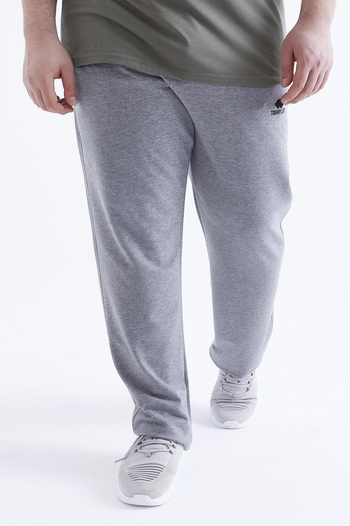 TMY Gray Melange Zippered Pocket Classic Fit Plus Size Men's Sweatpants - 84634 - Vila Nova de Gaia