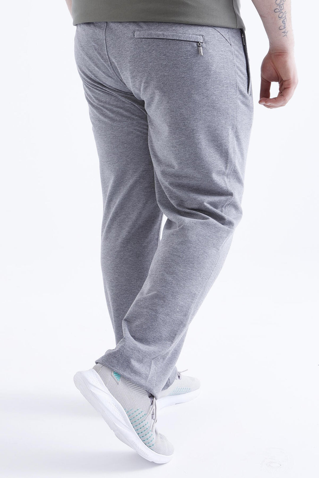 TMY Gray Melange Zippered Pocket Classic Fit Plus Size Men's Sweatpants - 84634 - Vila Nova de Gaia