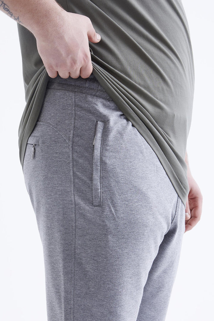 TMY Gray Melange Zippered Pocket Classic Fit Plus Size Men's Sweatpants - 84634 - Vila Nova de Gaia