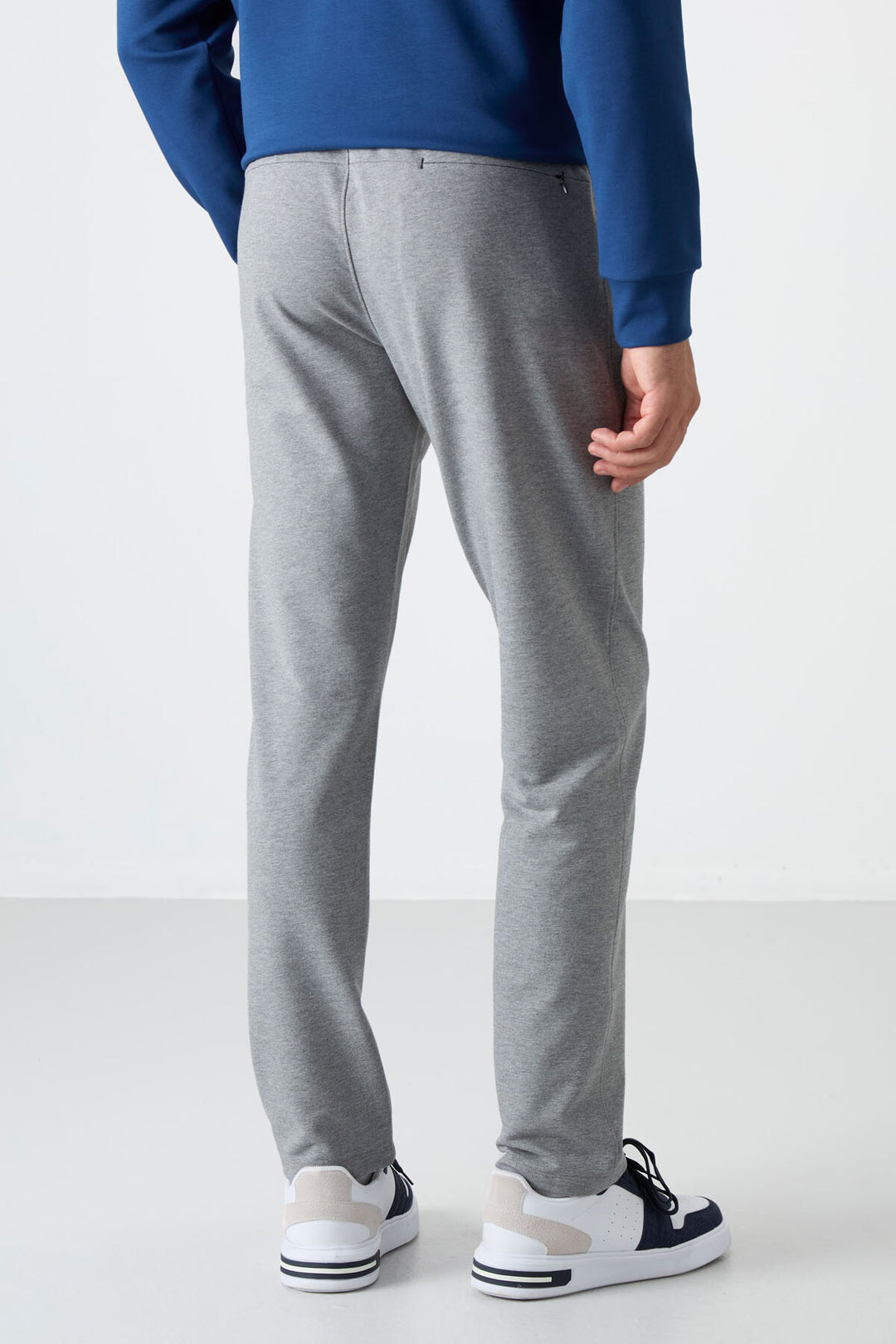TMY Gray Melange Zippered Three-Pocket Slim Fit Classic Cuff Men's Sweatpants - 84671 - Brownsville