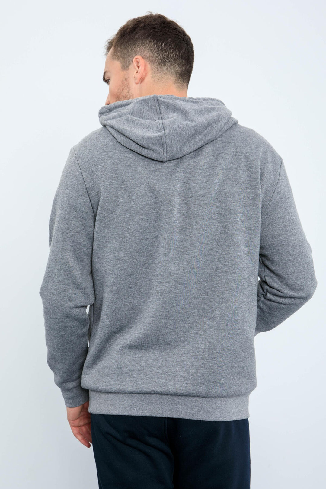 TMY Gray Melange Kangaroo Pocket Hooded Comfort Fit Men's Sweatshirt - 88013 - Medemblik