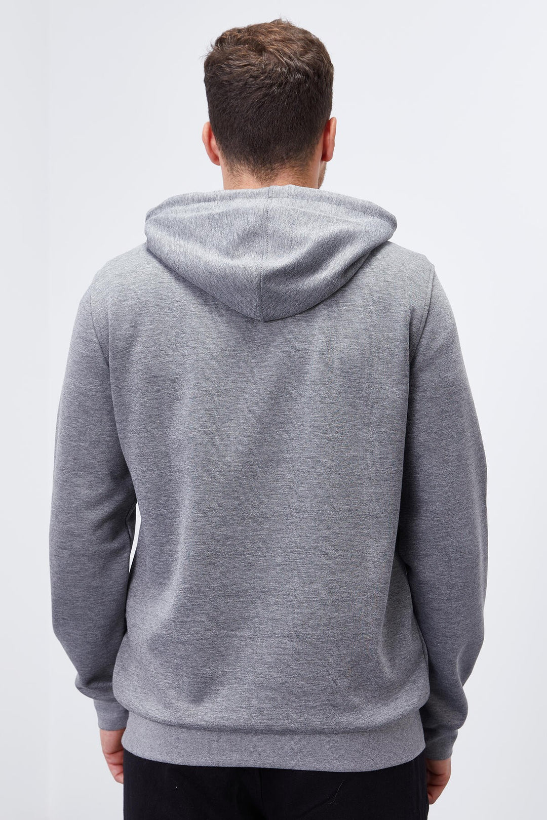 TMY Gray Melange Kangaroo Pocket Standard Fit Hooded Men's Sweatshirt - 87883 - Sammamish